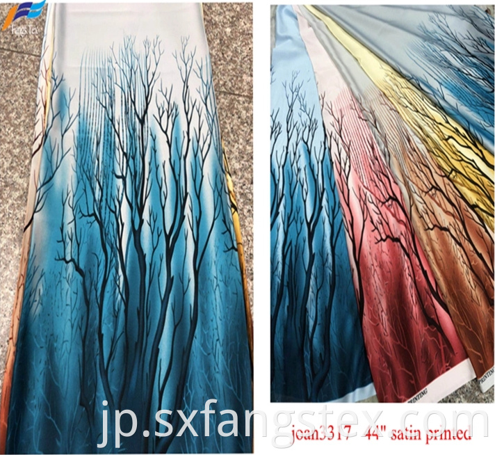 100% Polyester Flower Printed Bangladesh Abaya Satin Fabric 1